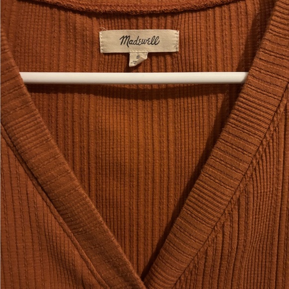 Madewell Ribbed Cardigan Twin Set in Afterglow Red - Picture 5 of 7